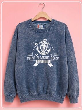 Point Pleasant Beach Crewneck Sweatshirt - Blue